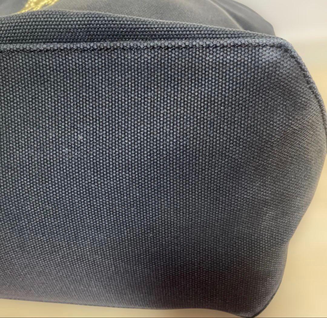 希少 RALPH LAUREN トートバッグ レザー キャンバス ゴールド刺繍