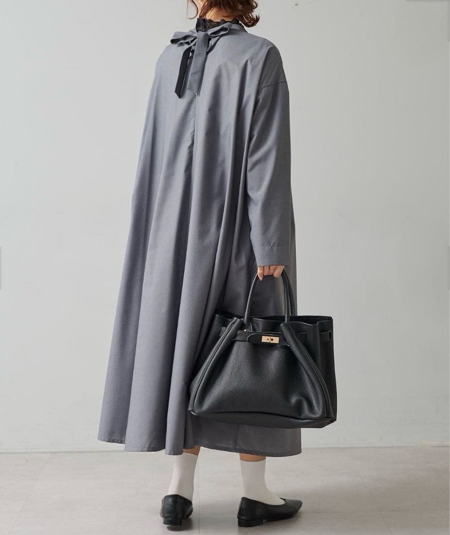 極美品☆Pual ce cin ブラックトートバッグ 2way シボ革　ベルト