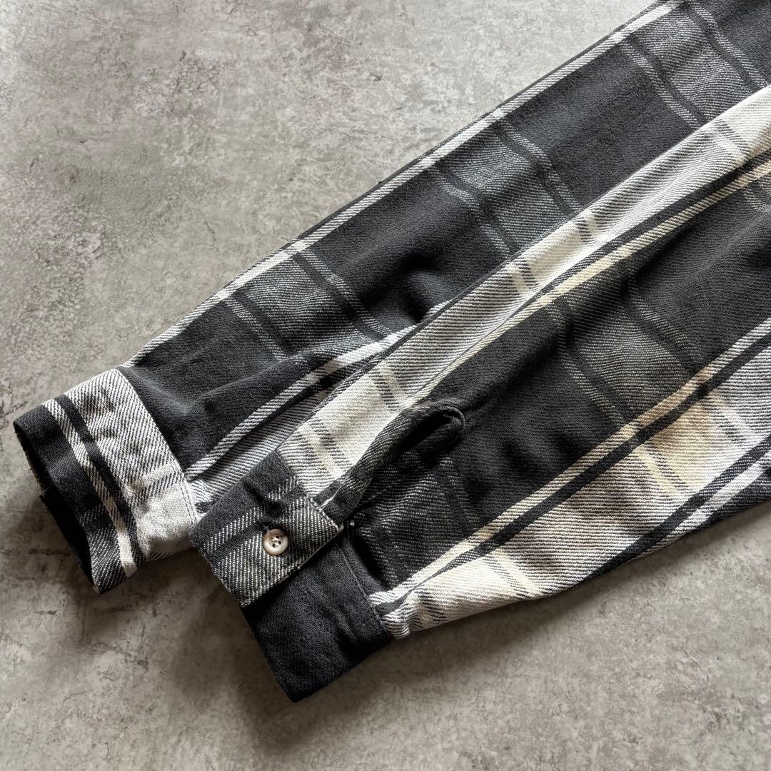 配色最高70s80s FIVE BROTHERファイブブラザー ネルシャツ 白黒