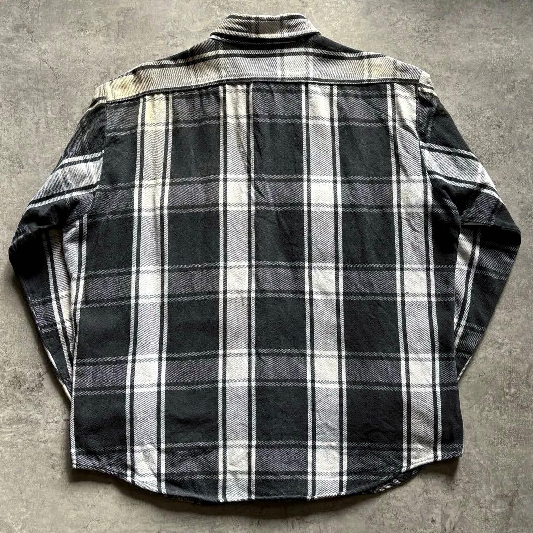 配色最高70s80s FIVE BROTHERファイブブラザー ネルシャツ 白黒