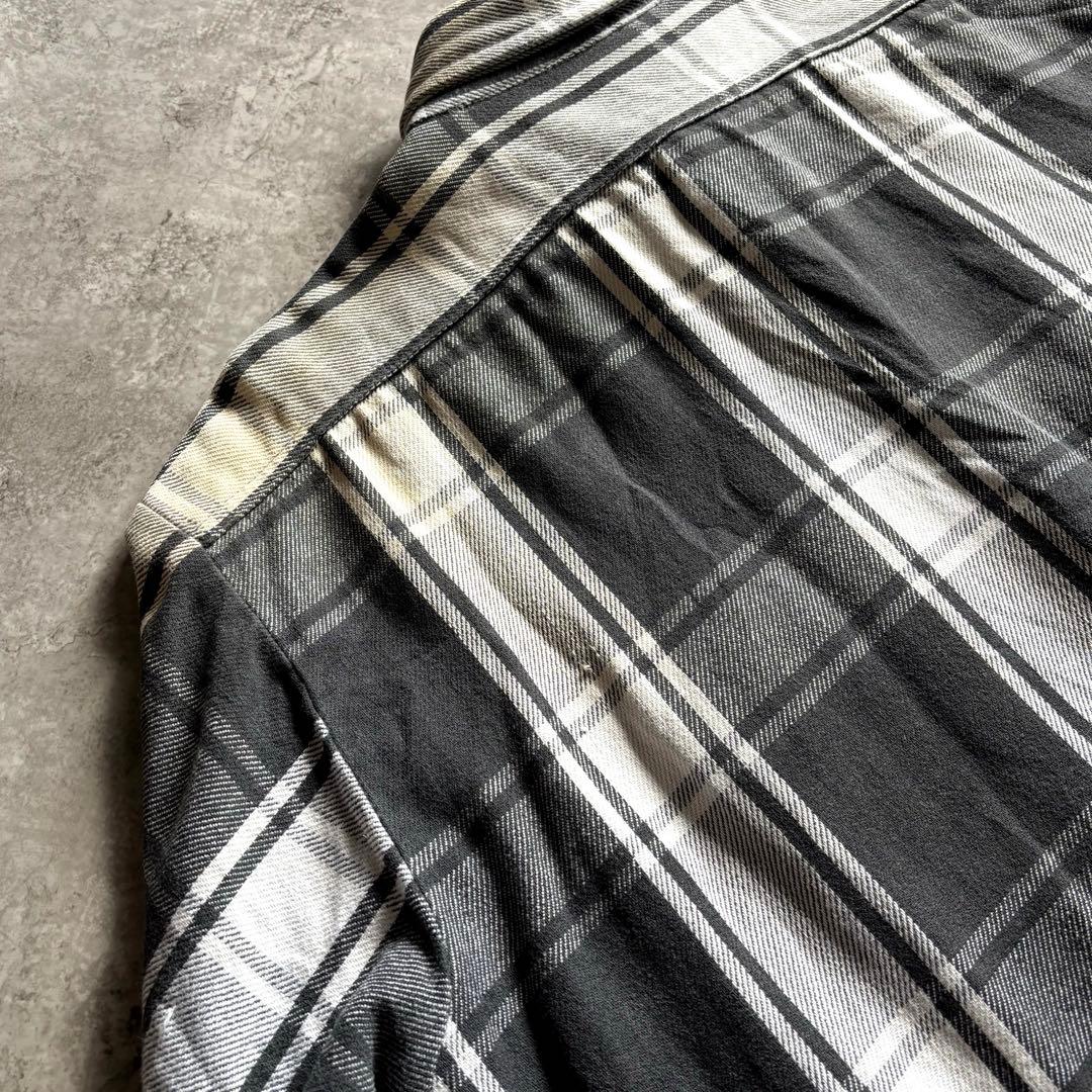 配色最高70s80s FIVE BROTHERファイブブラザー ネルシャツ 白黒