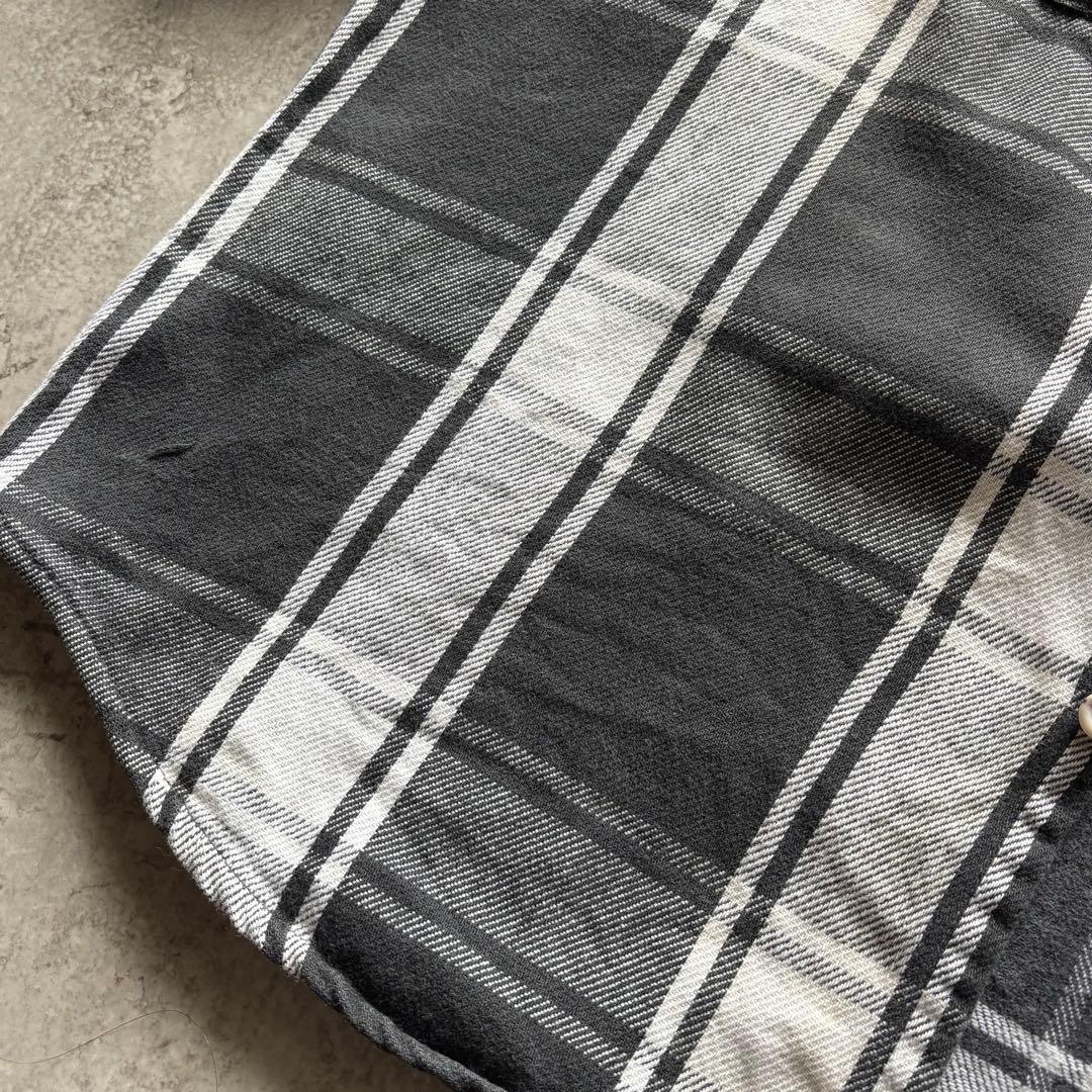 配色最高70s80s FIVE BROTHERファイブブラザー ネルシャツ 白黒