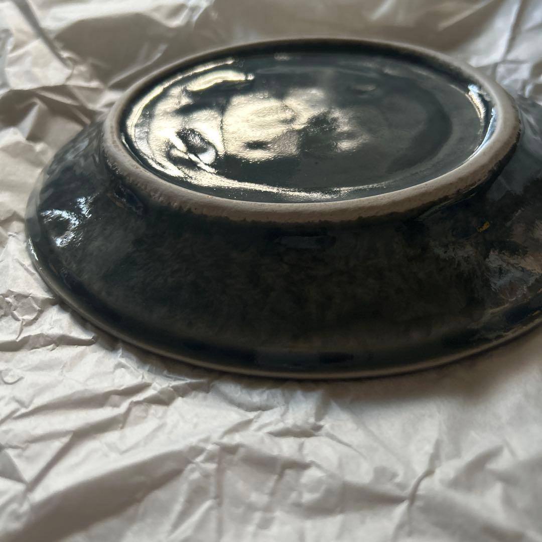 【新品未使用】大沼道行さん 水色リム皿 2枚セット①