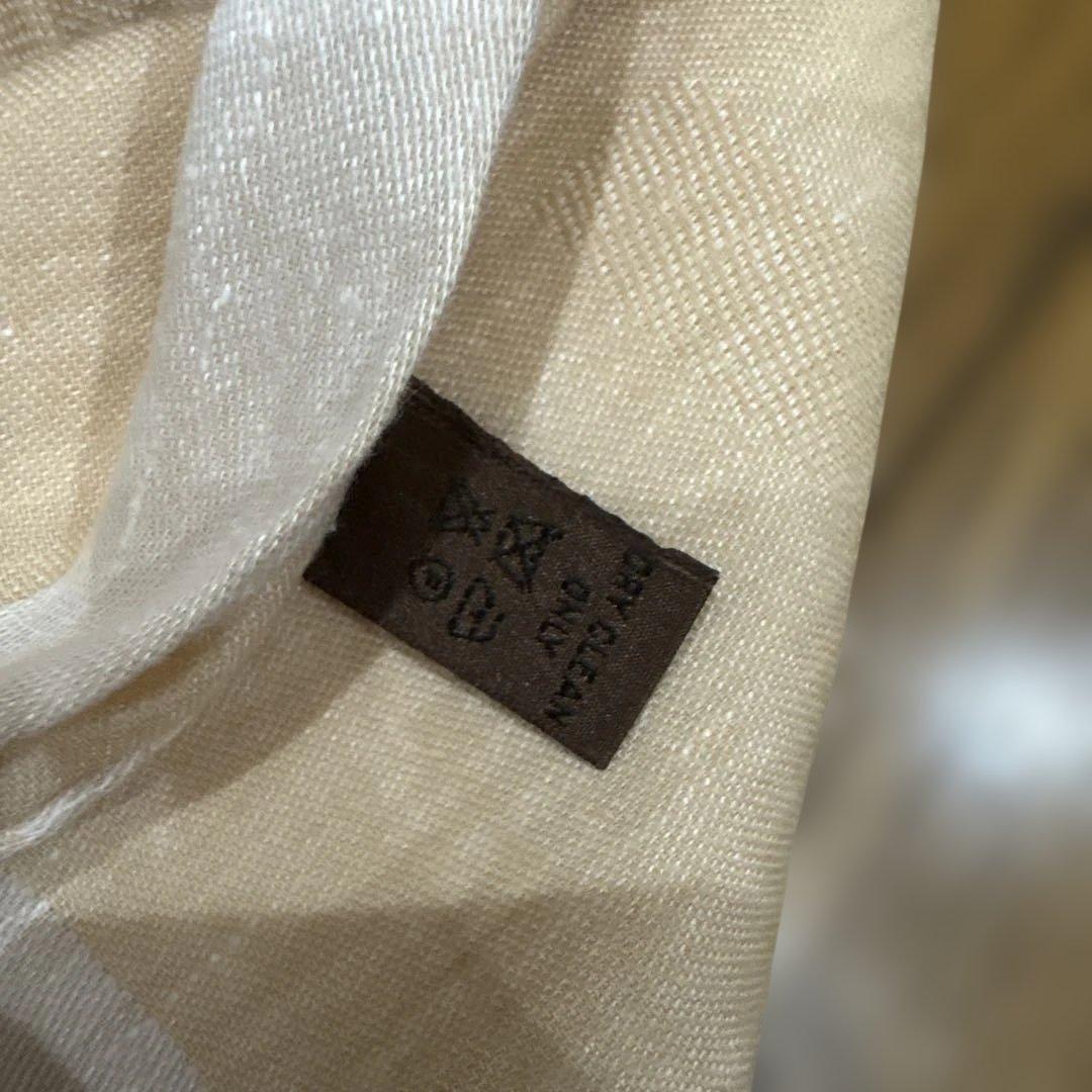 LOEWE ロエベ　ベージュ　フリンジ付き　大判　ストール　ショール　ロゴ入り