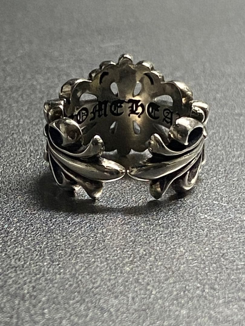 ダブルフローラルクロスリング15号　 Chrome Hearts風シルバー925