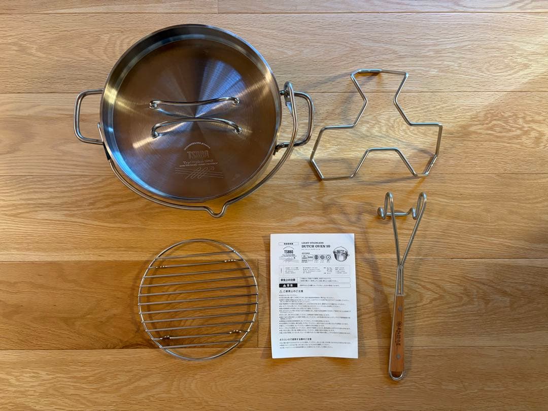 【未使用】TSBBQ ライトステンレス ダッチオーブン 10インチ