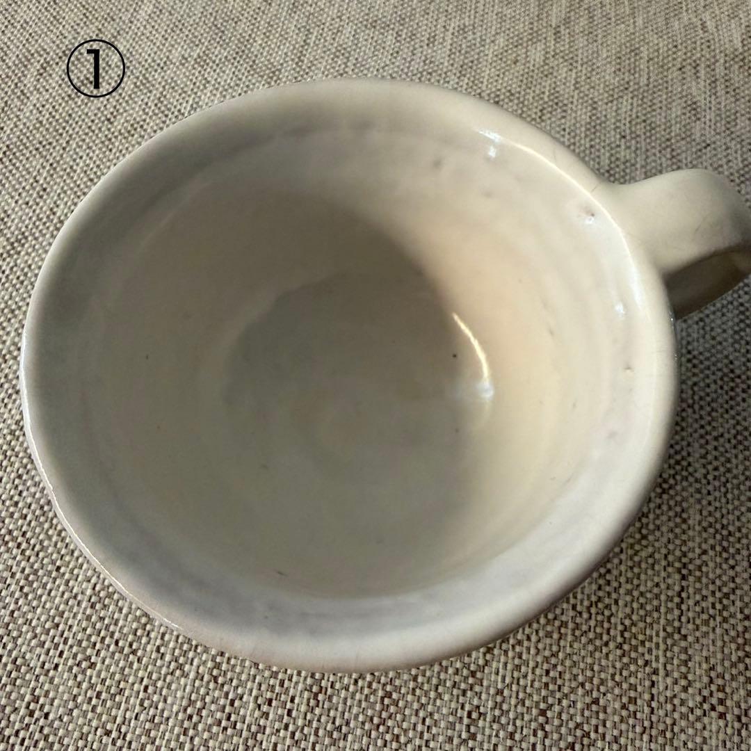 萩焼　風来坊窯　小松健　白萩　白釉　コーヒーカップ＆ソーサー　2客