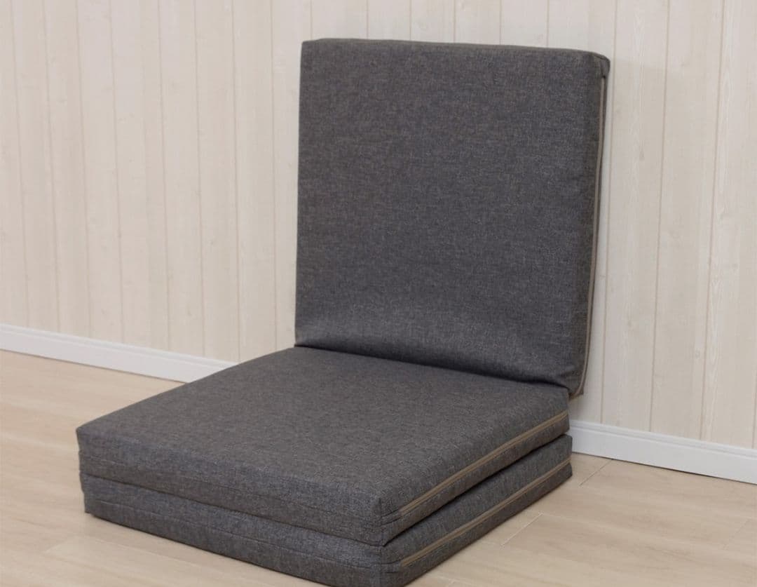 グレー スクエア オットマン 折り畳み式