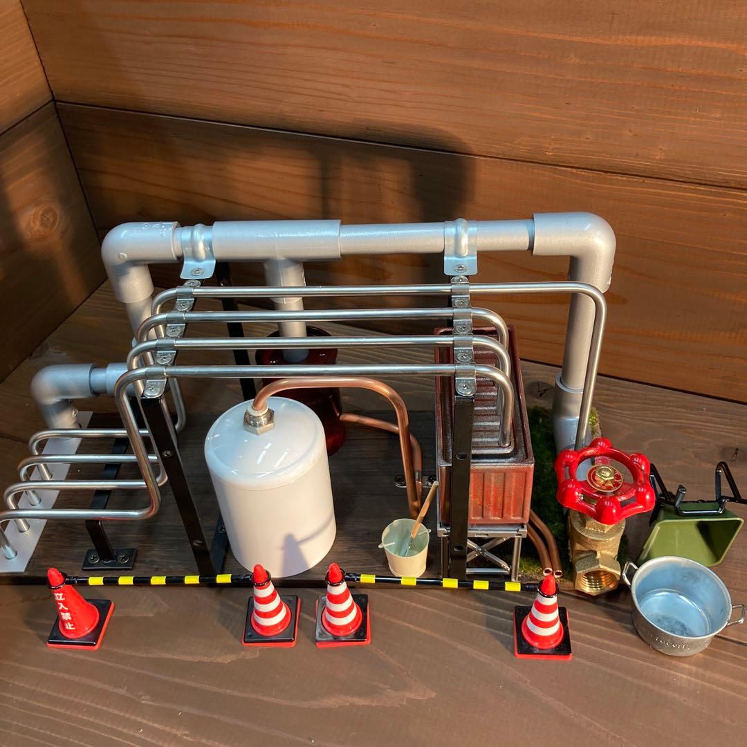 インテリア配管　ジオラマ風工場プラント　ハンドメイド