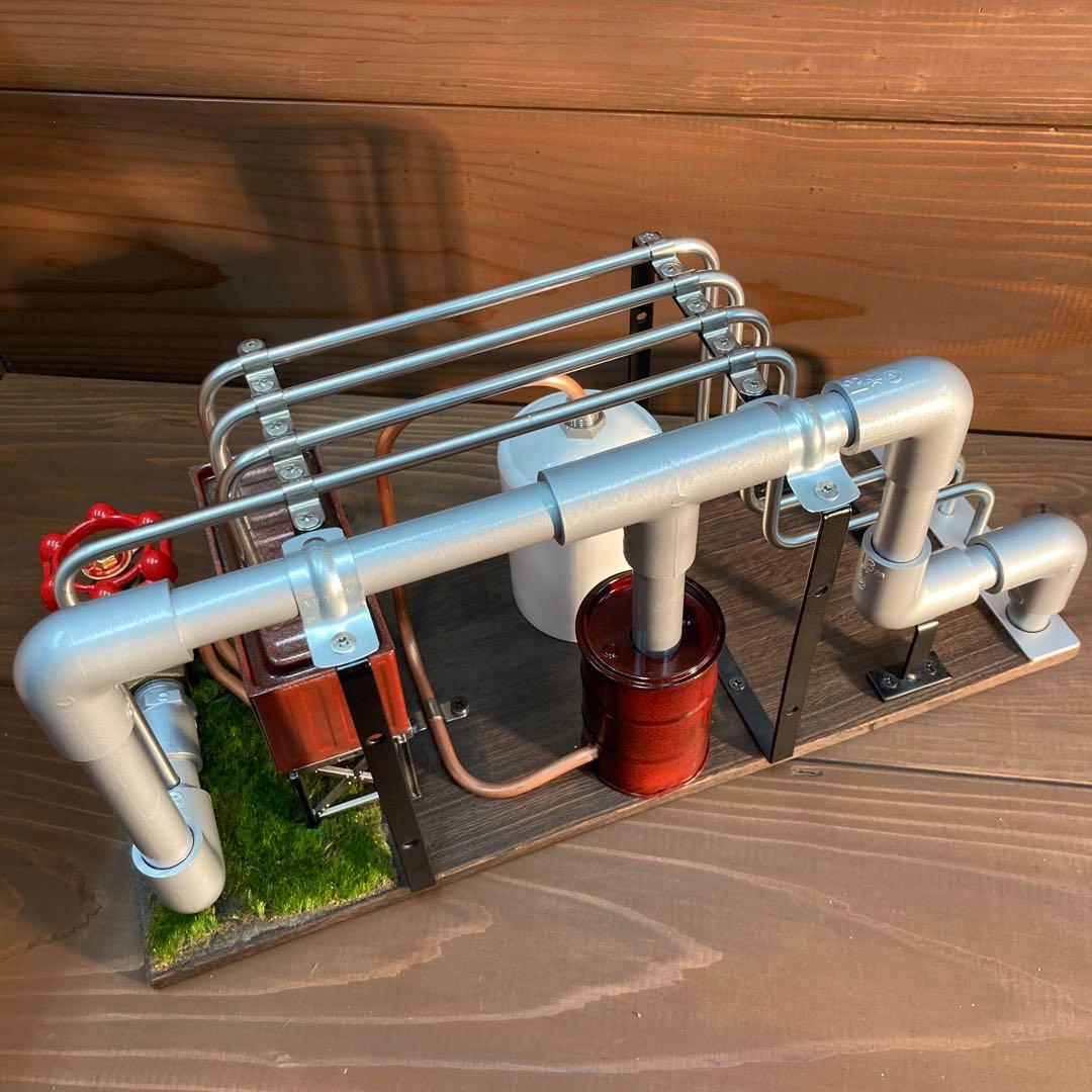 インテリア配管　ジオラマ風工場プラント　ハンドメイド