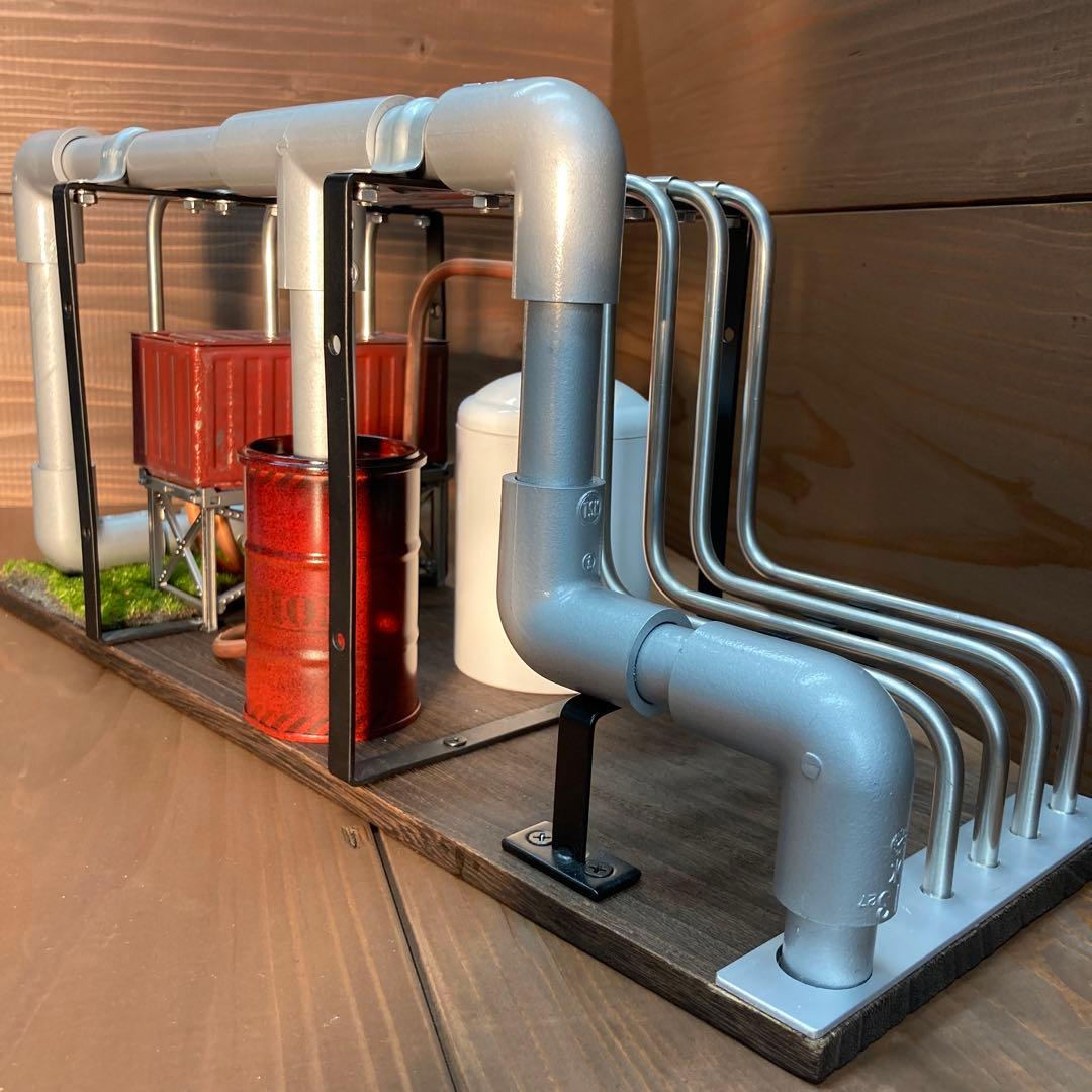 インテリア配管　ジオラマ風工場プラント　ハンドメイド