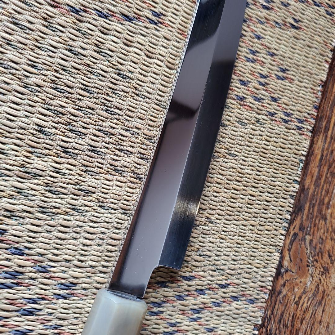 城山刃物製作所　八寸先丸包丁　超鋼スーパー本焼き黒檀柄鞘付