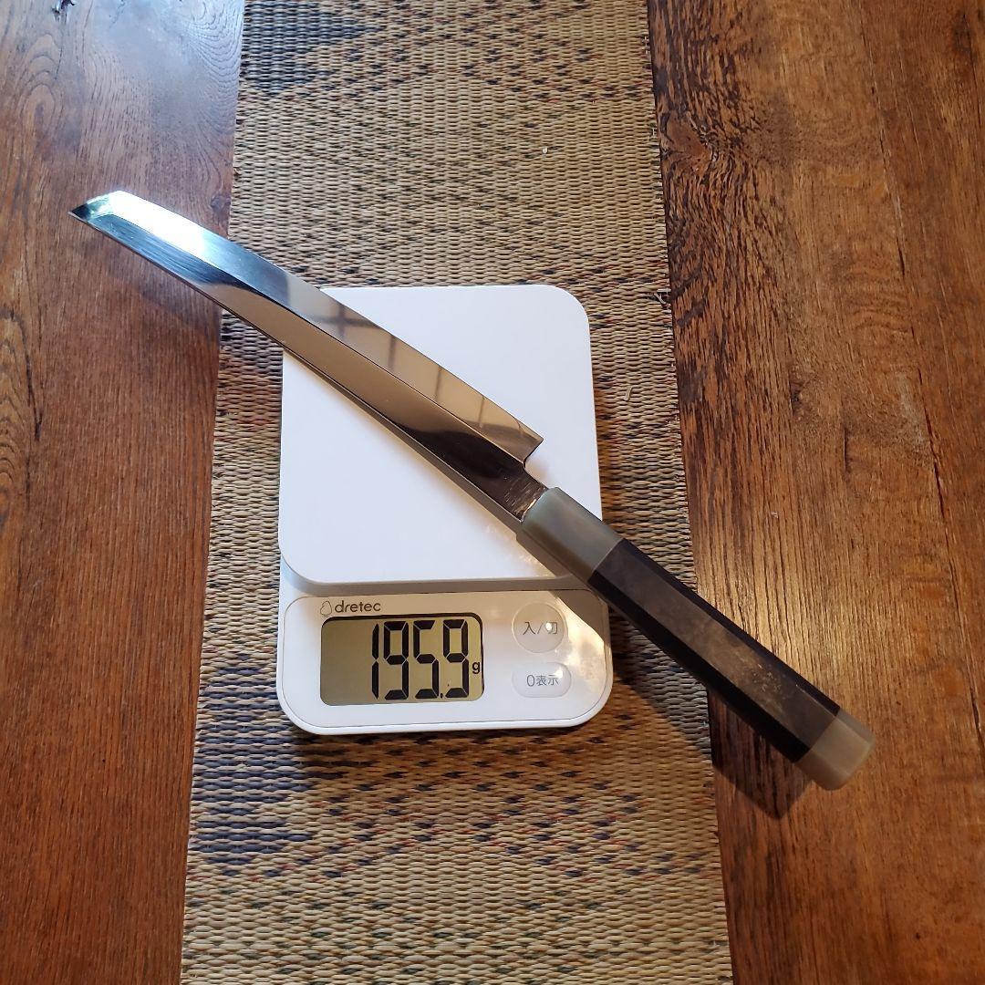 城山刃物製作所　八寸先丸包丁　超鋼スーパー本焼き黒檀柄鞘付