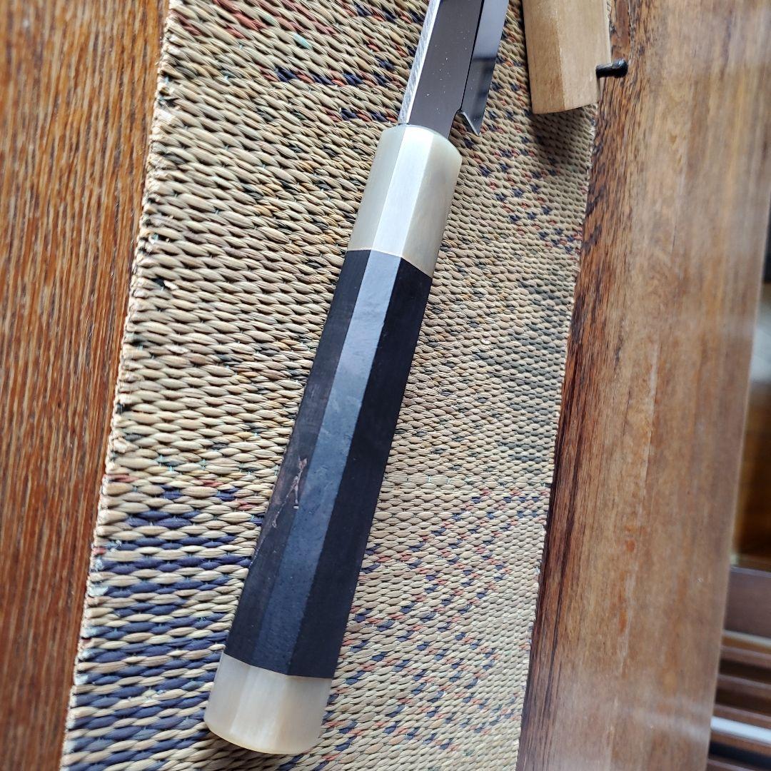 城山刃物製作所　八寸先丸包丁　超鋼スーパー本焼き黒檀柄鞘付