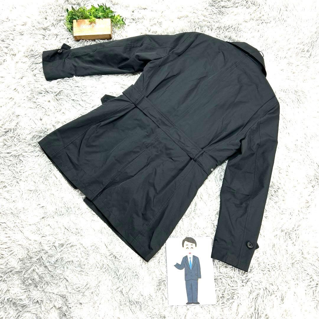 美品❗️【HILTON】ヒルトン トレンチコート (L) 黒 イタリア製