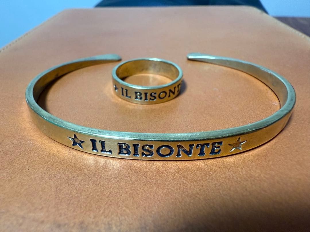 ☆IL BISONTE☆真鍮 バングル リング 指輪 廃盤 ゴールド