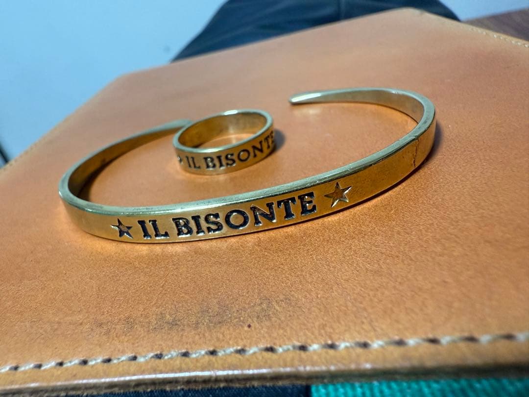 ☆IL BISONTE☆真鍮 バングル リング 指輪 廃盤 ゴールド