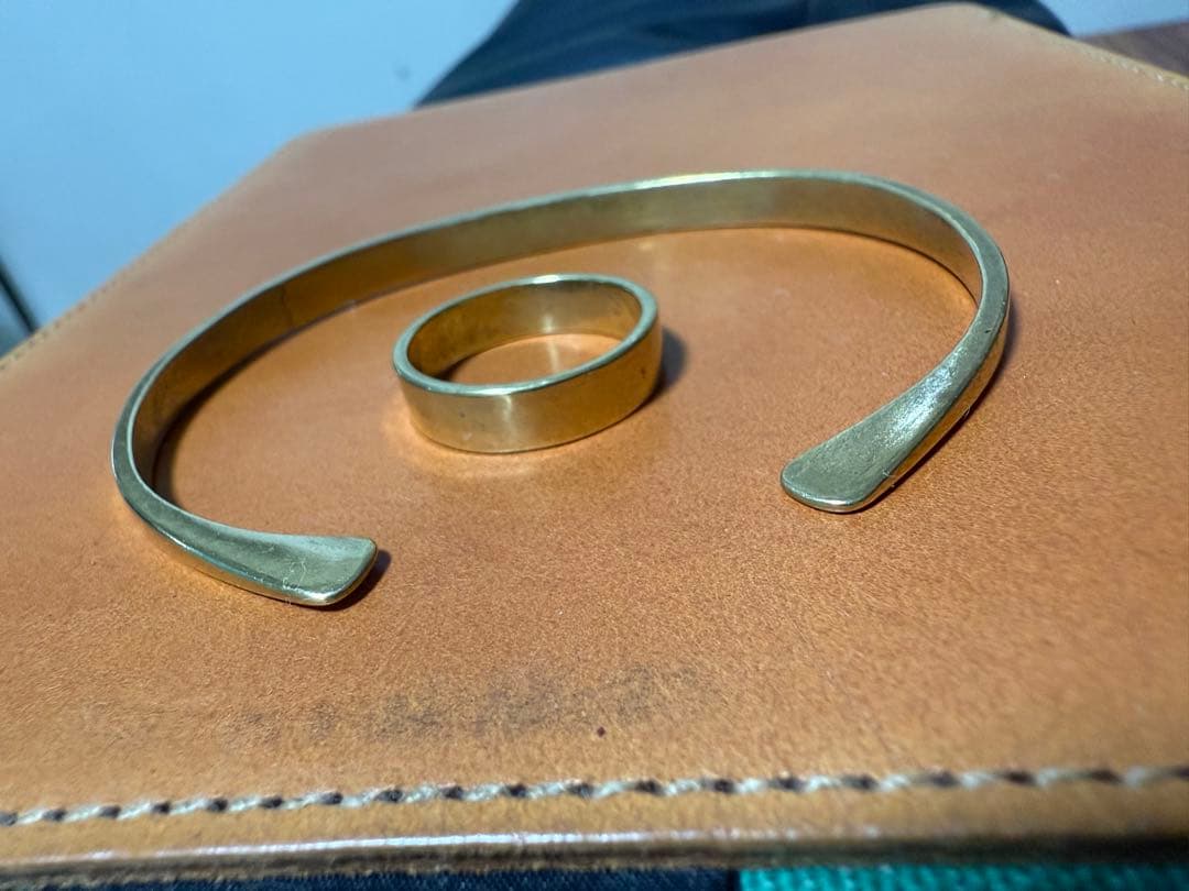 ☆IL BISONTE☆真鍮 バングル リング 指輪 廃盤 ゴールド