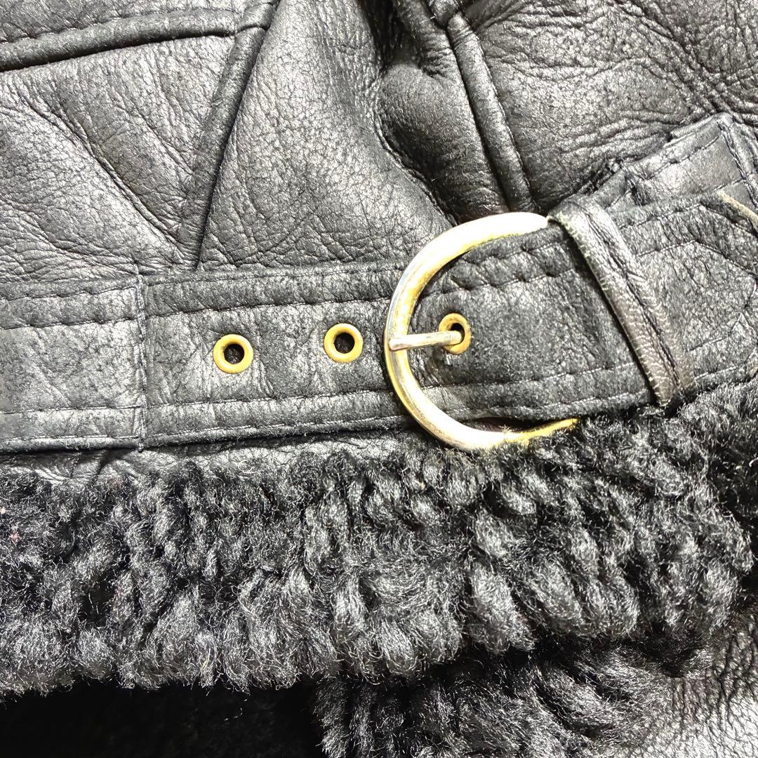 美品/人気の黒✨B-3 フライトジャケット リアルムートン ブラック M