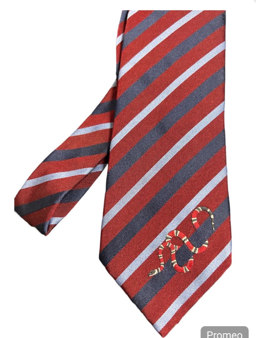 新品GUCCI シルク ストライプ ネクタイ