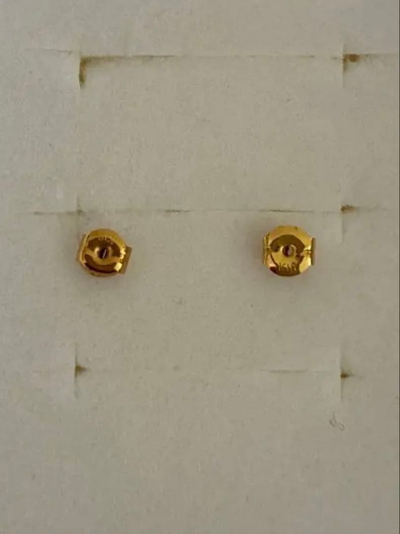 【サト】　K18 ピンクトルマリン　ゴールドピアス