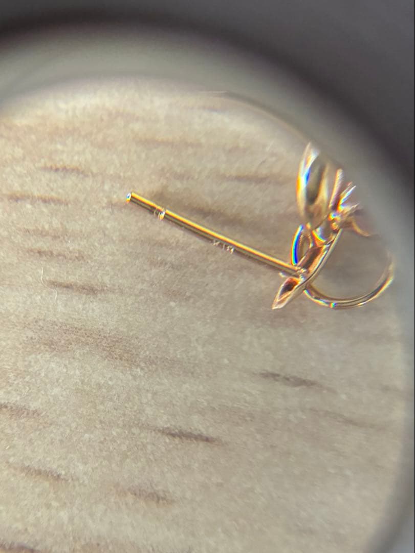 【サト】　K18 ピンクトルマリン　ゴールドピアス