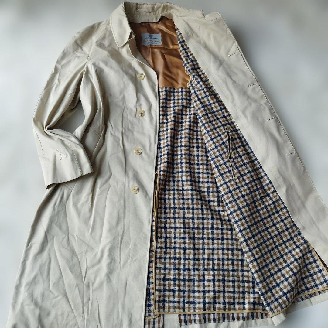 美品✨アクアスキュータム 2wayバルマカーンコート ライナー付き チェック L