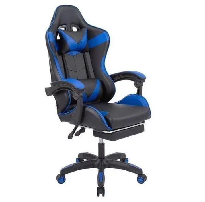 セール ゲーミングチェア オフィスチェア 椅子 リクライニング フットレスト 青