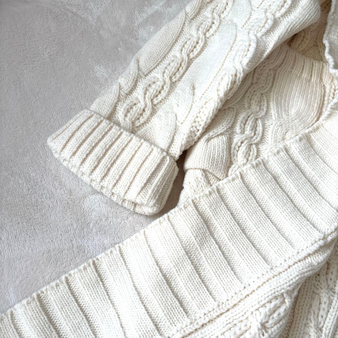 kei san【OBLI】ロングニットカーディガン　オフホワイト　FREE