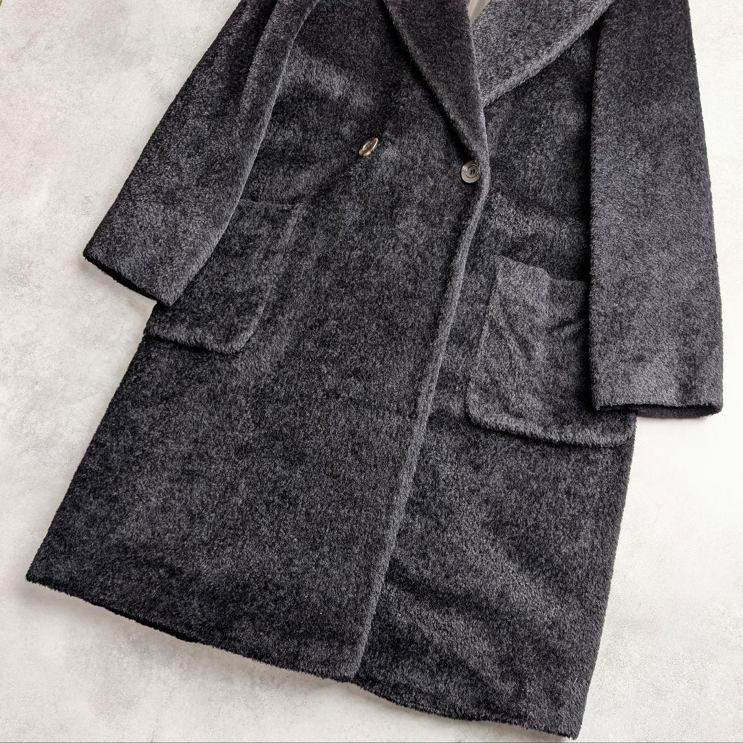 【訳あり】MaxMara マックスマーラ アルパカ混 シャギーコート ブラック