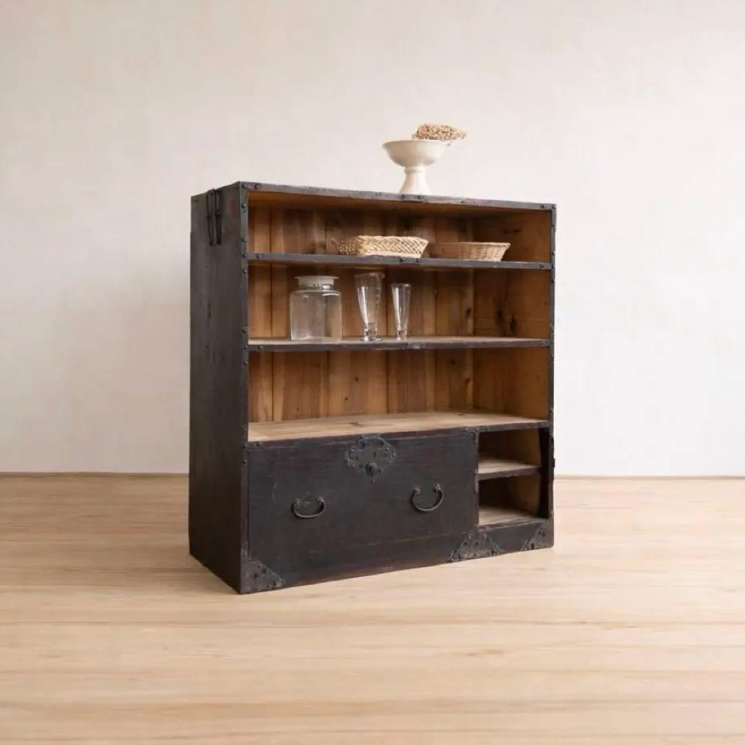オープンラック　収納棚　M050　古道具　古家具　和家具　ビンテージ