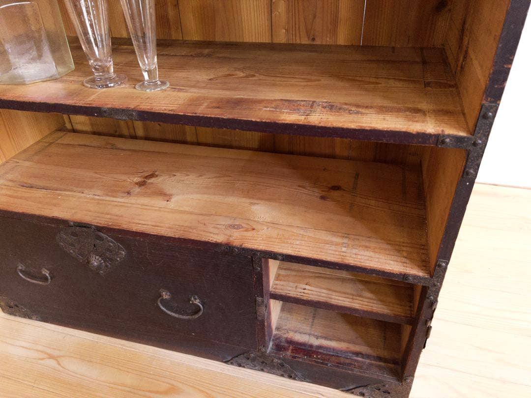 オープンラック　収納棚　M050　古道具　古家具　和家具　ビンテージ