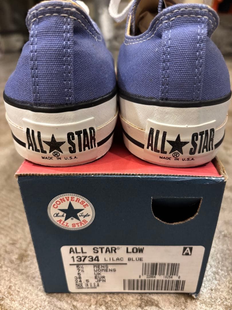【新品未使用】【希少】【USA製】 コンバースオールスター　ラベンダー　24.5