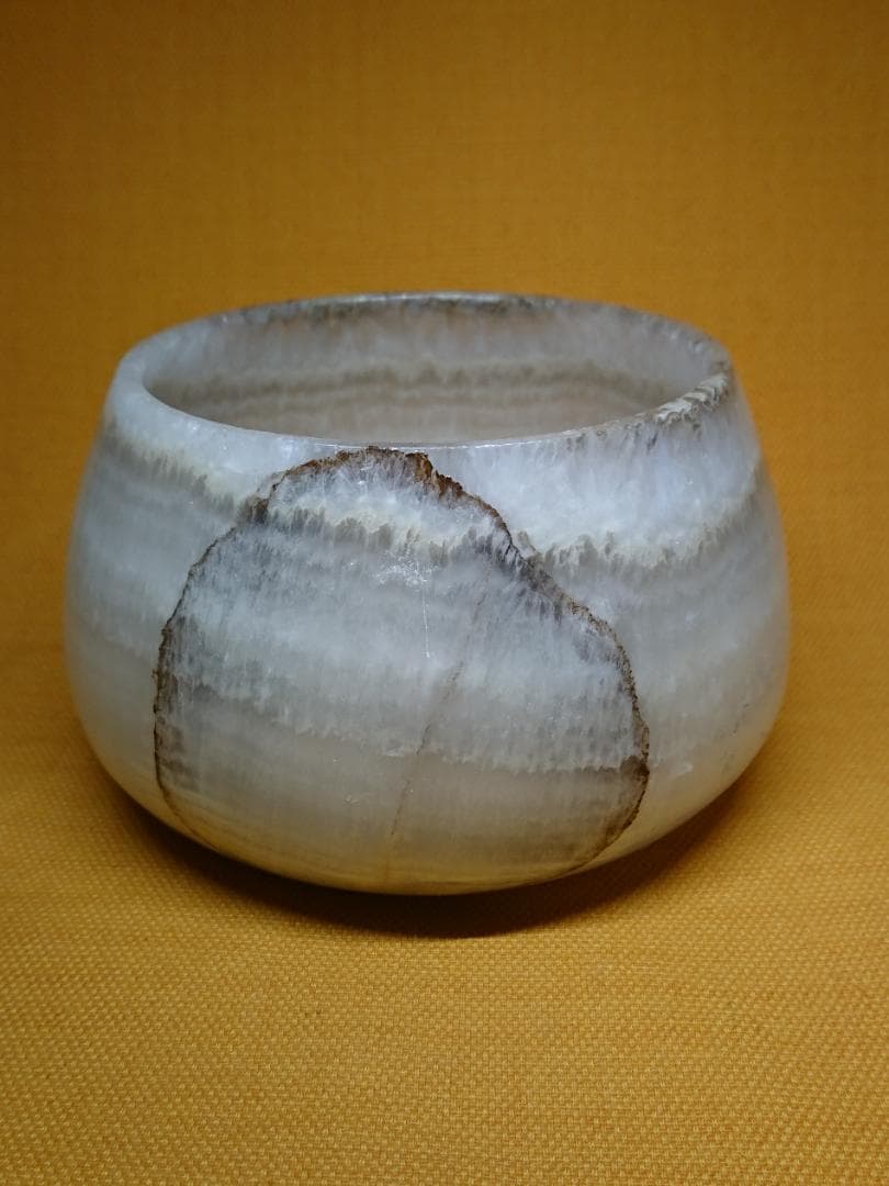 彫刻　茶碗　花器　玉石　茶道　華道　置物　インテリア　工芸品　美術品　A1582