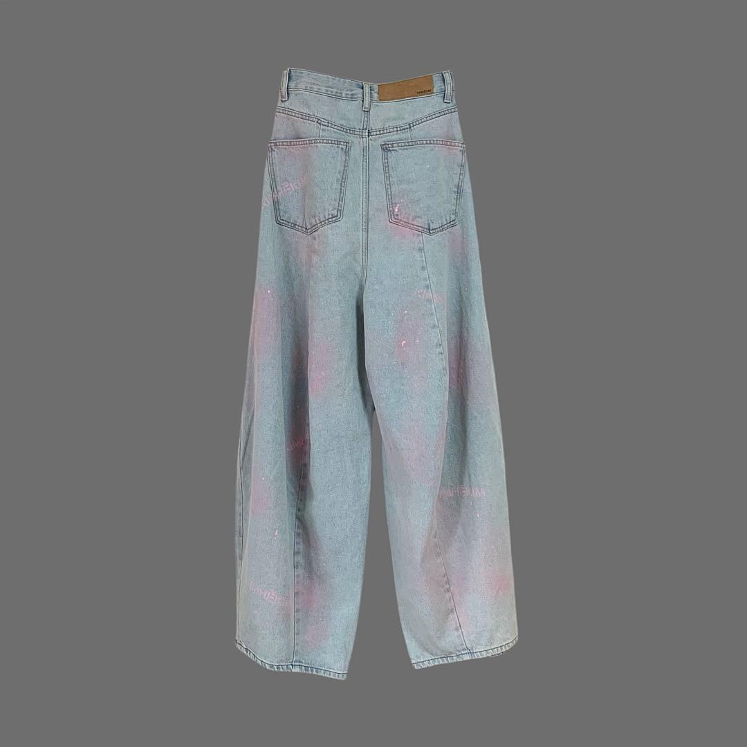KIMHEKIM 25SS 25 ピンクスプレーバルーンデニムパンツ タグ付き