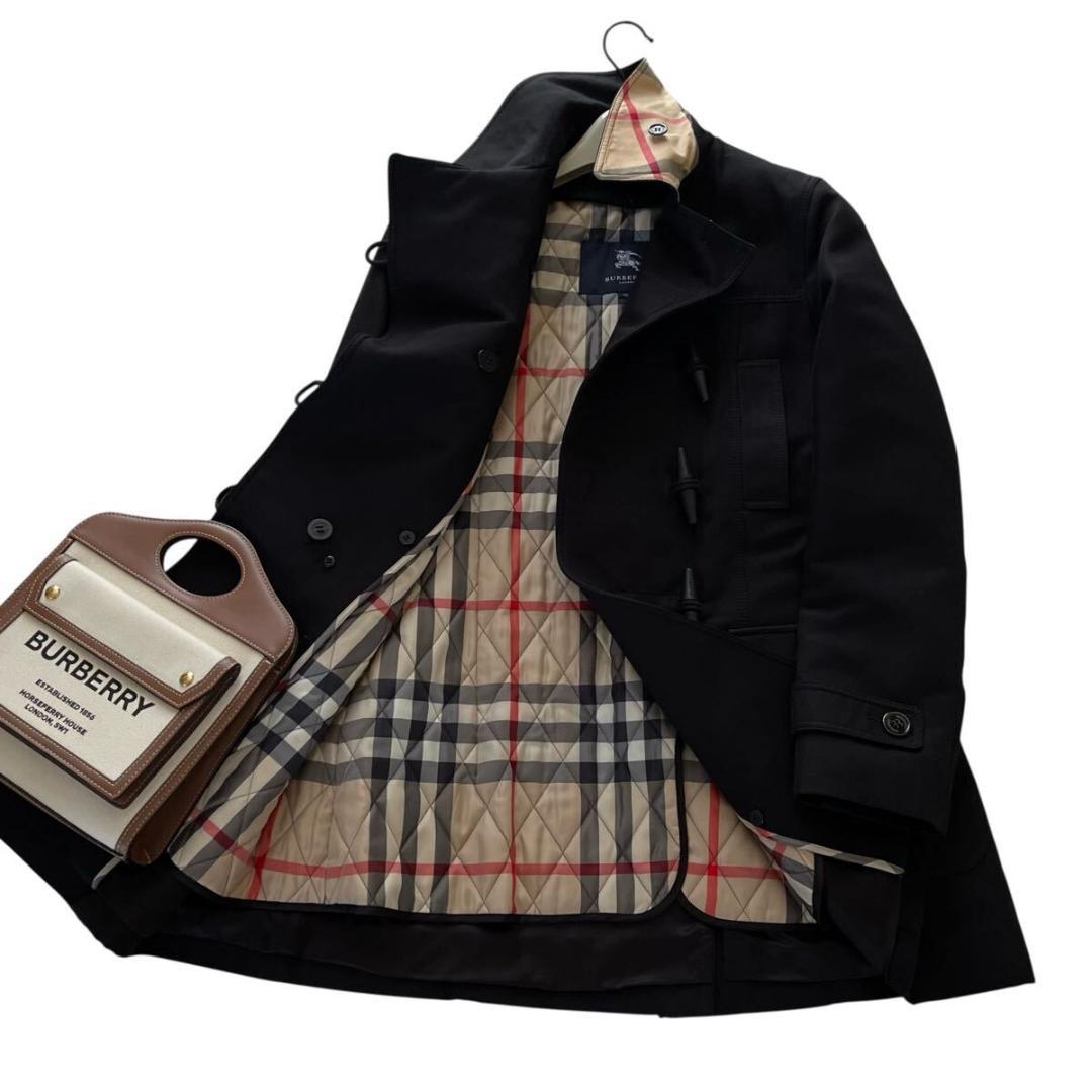 BURBERRY ダッフル風コート キルティングライナー付き ノバチェック
