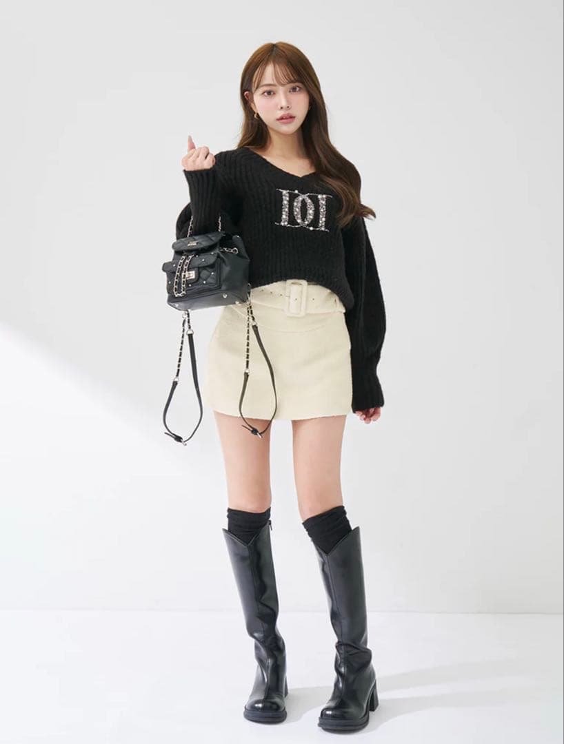 新品未開封.Darich ファンシービーズDDロゴボリュームニットトップス