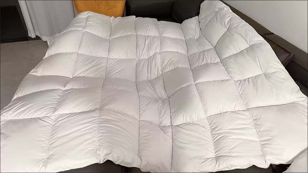 ホワイトキルティングポーランド產甲州羽毛掛け布団 ダブルサイズ180×220cm