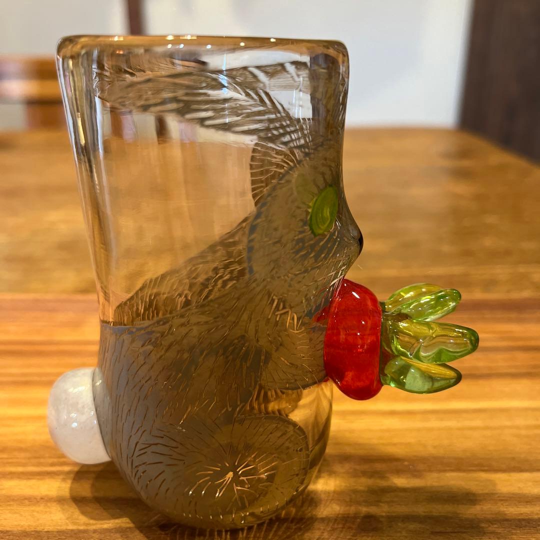 土井朋子さん　ガラスグラス　うさぎ