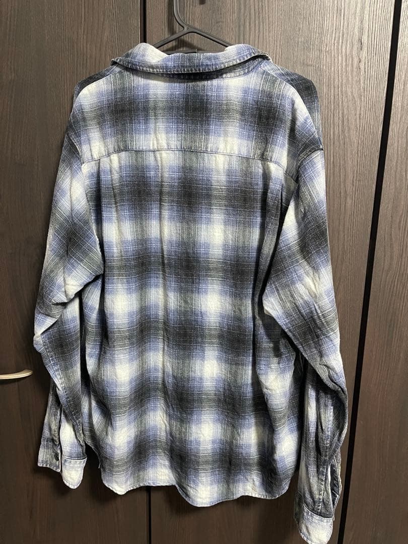 【美品】STTUSY ROCCO FLANNEL PLAID SHIRT M 青
