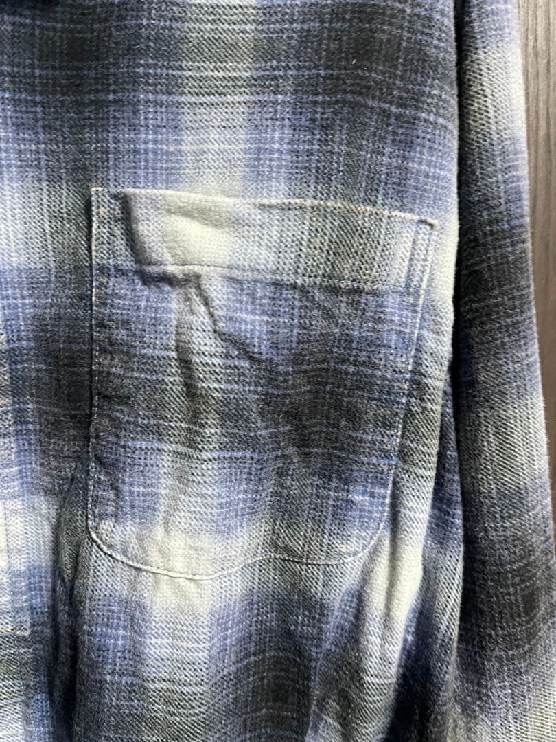 【美品】STTUSY ROCCO FLANNEL PLAID SHIRT M 青