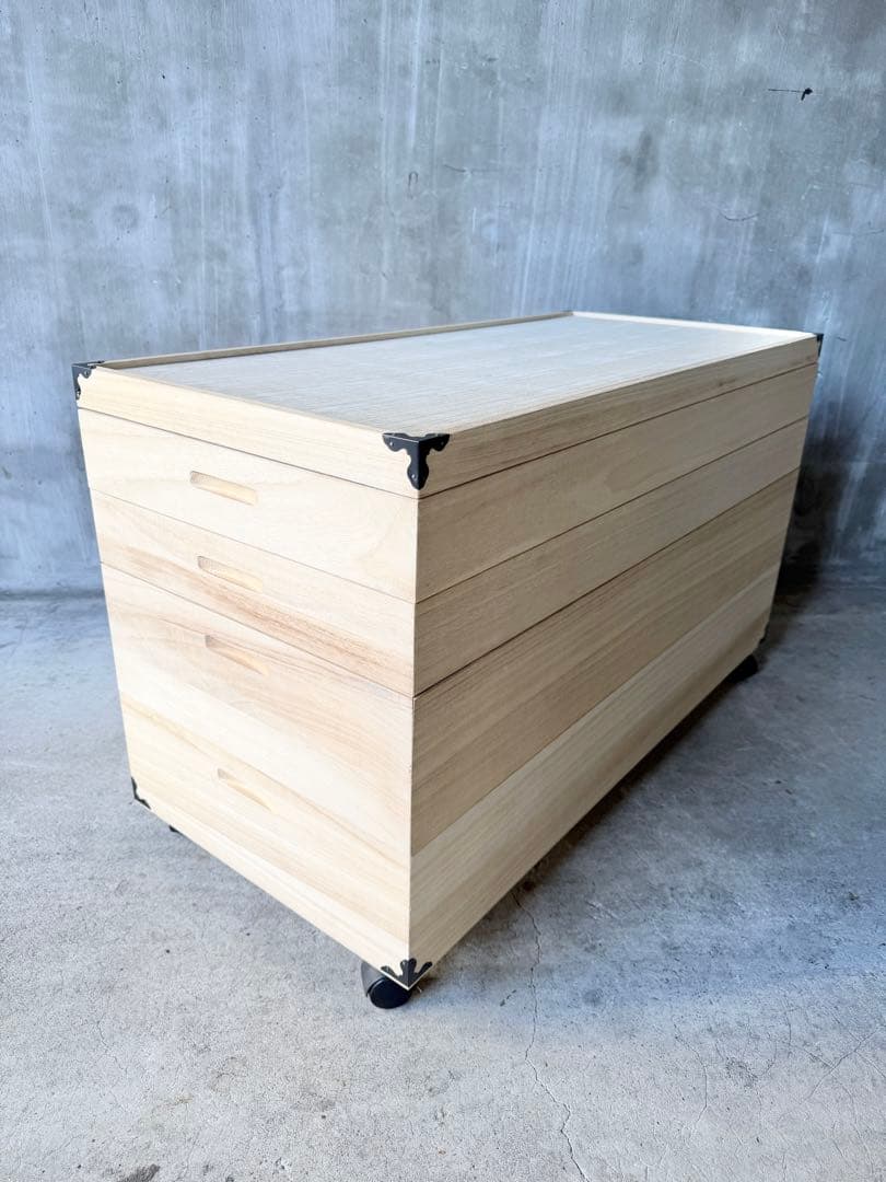 桐 衣装ケース 4段 キャスター付き 桐箱 桐ケース