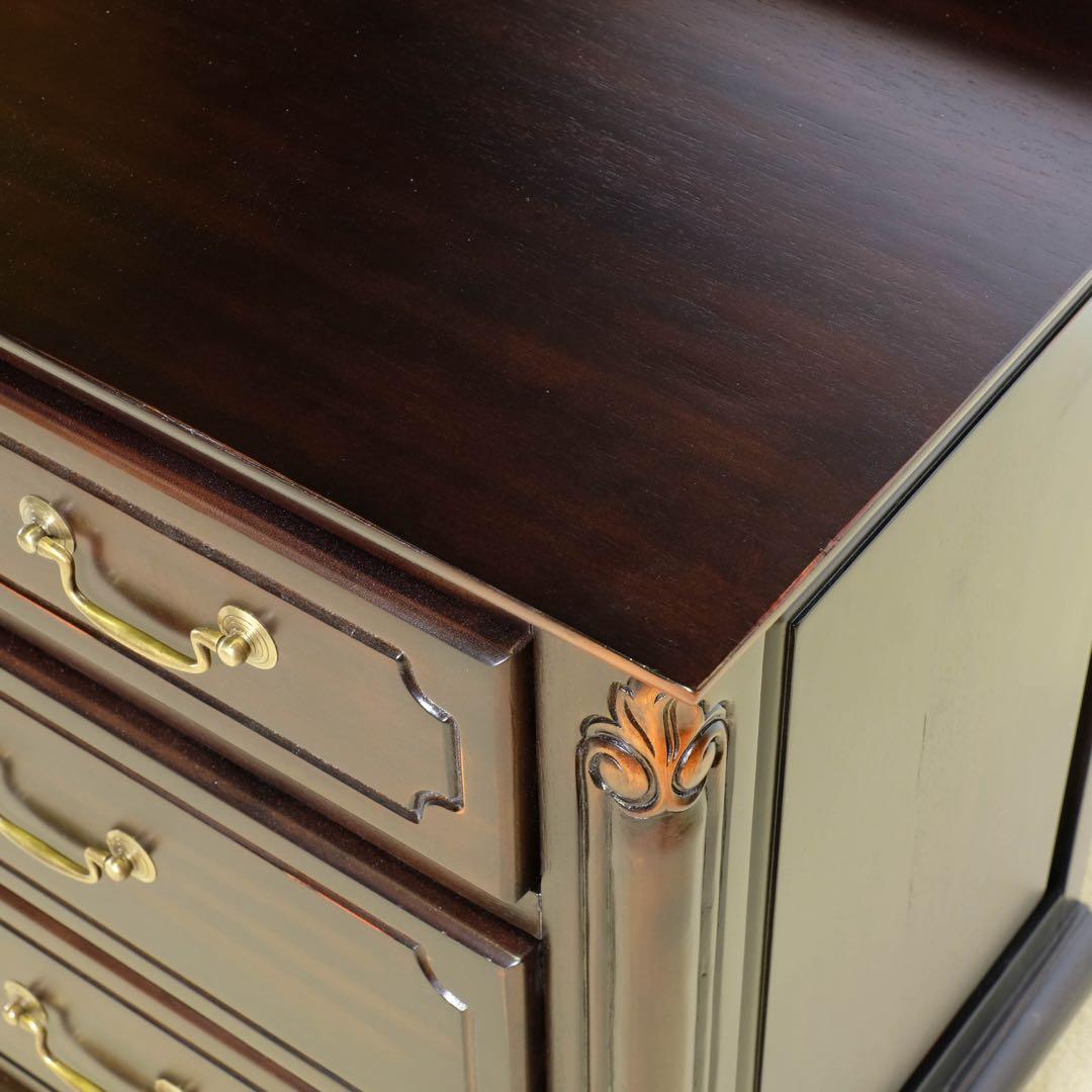 A 新品 チェスト 110cm アンティーク タンス リビング収納 衣類収納