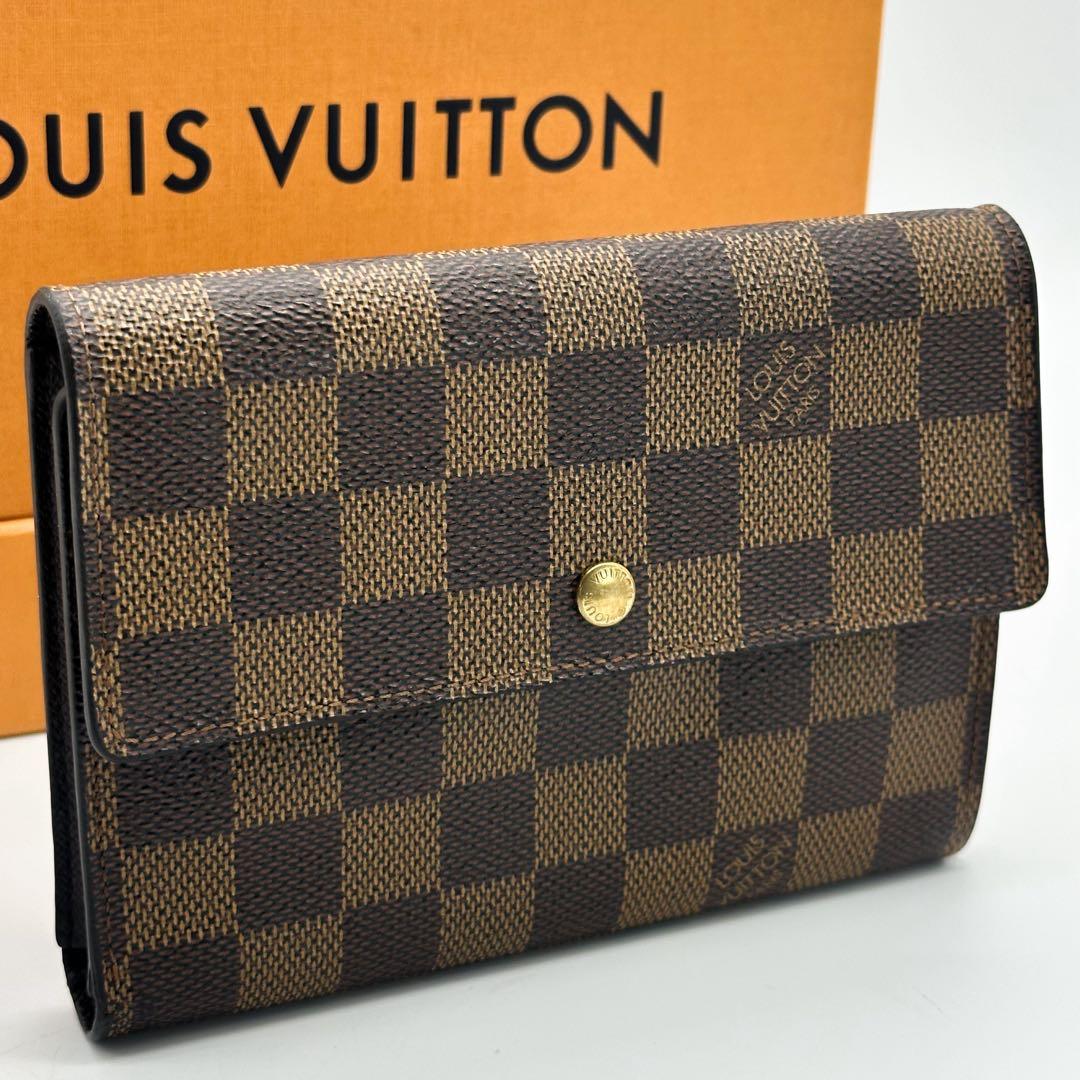 ルイヴィトン ポルト トレゾール エテュイ パピエ ダミエ 三つ折り 長財布
