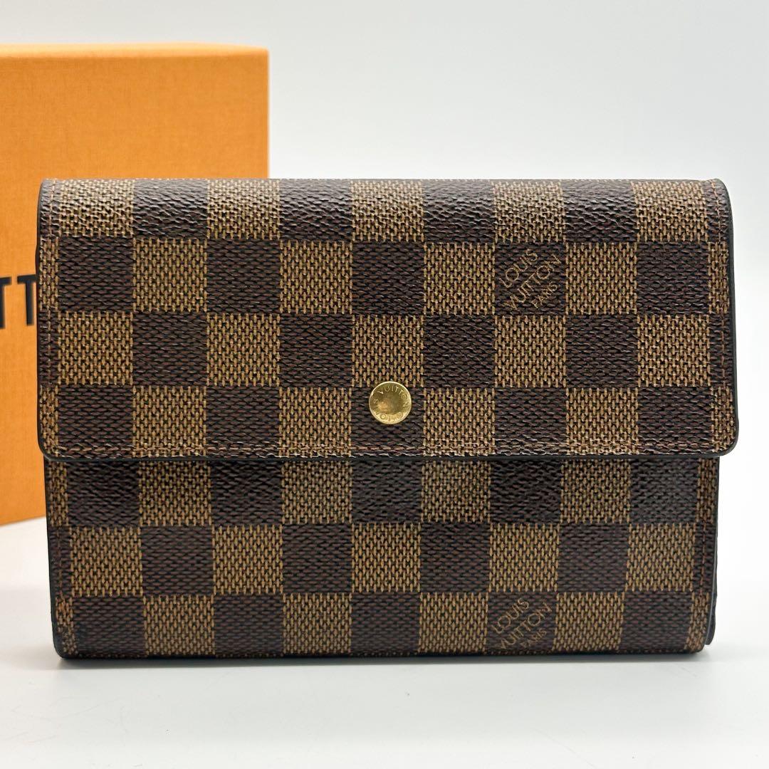 ルイヴィトン ポルト トレゾール エテュイ パピエ ダミエ 三つ折り 長財布