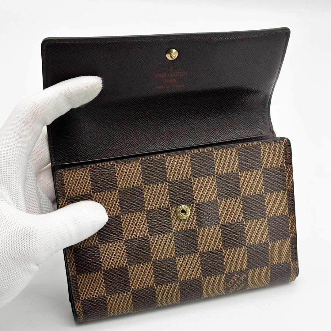 ルイヴィトン ポルト トレゾール エテュイ パピエ ダミエ 三つ折り 長財布