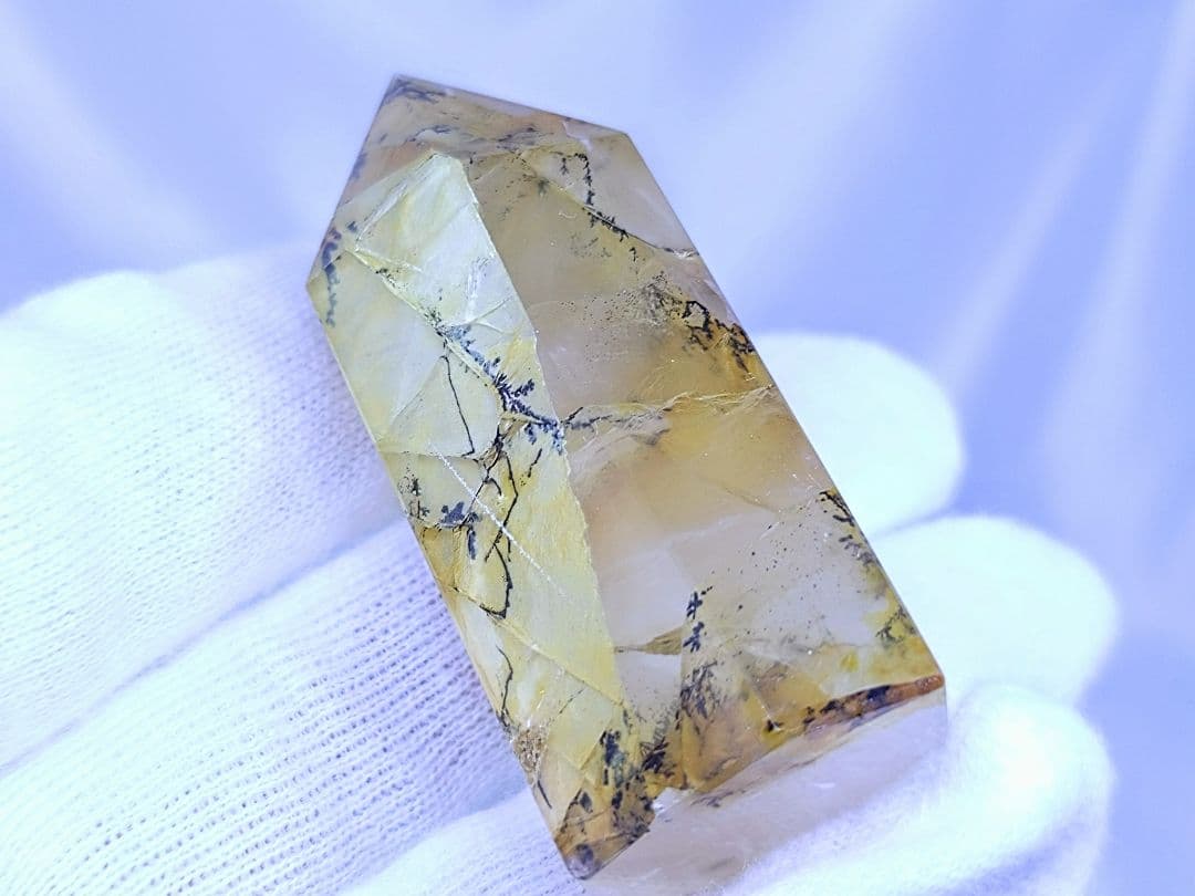 高品質　デンドリティック　ゴールデンヒーラー　共生　水晶　ポイント　六角柱