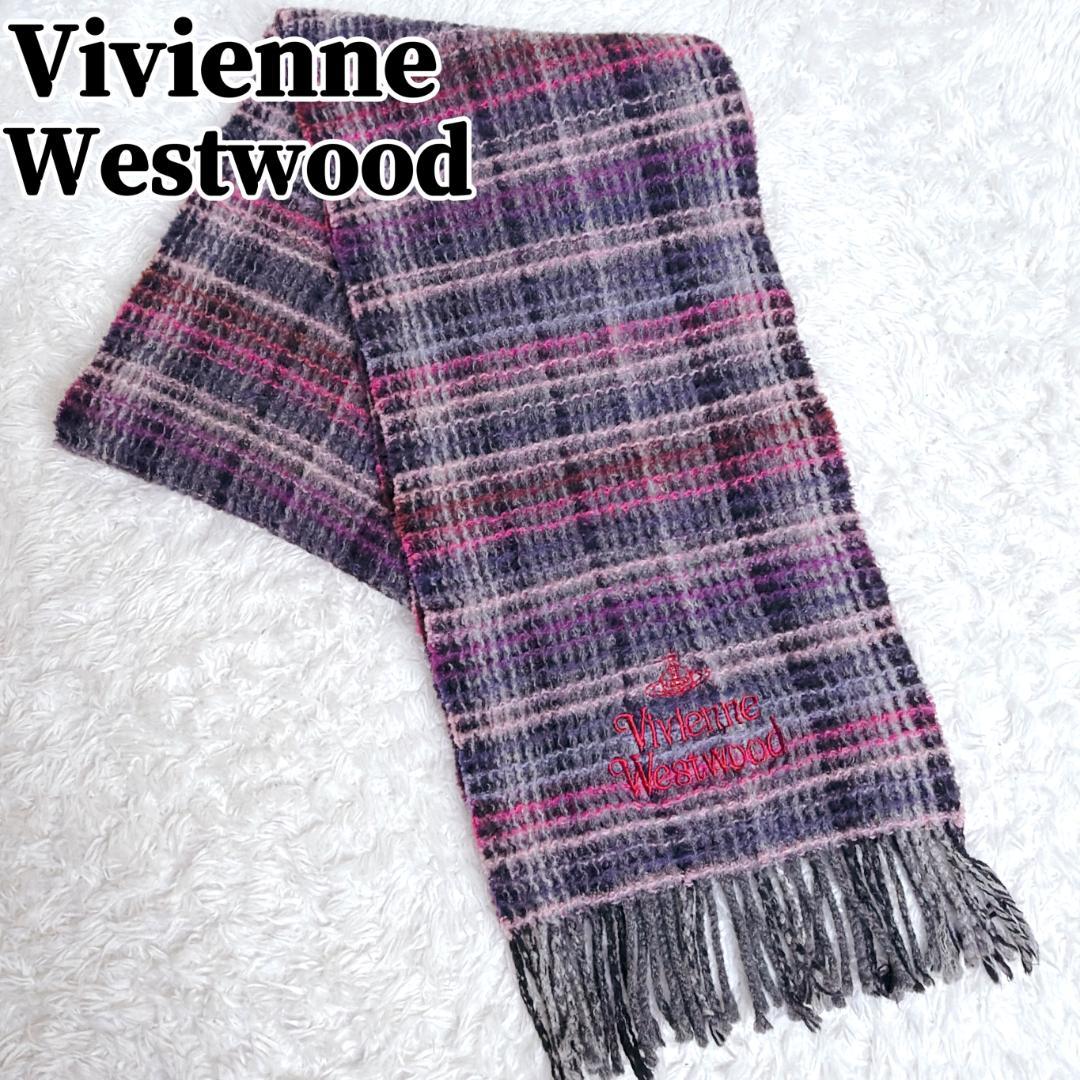 希少✨ Vivienne Westwood チェック オーブ マフラー ワッフル