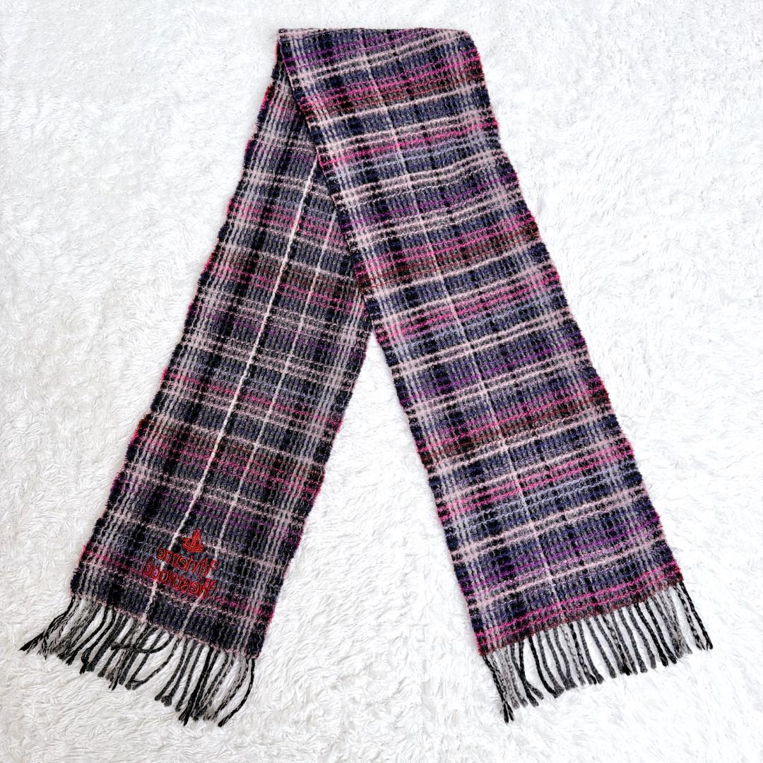 希少✨ Vivienne Westwood チェック オーブ マフラー ワッフル