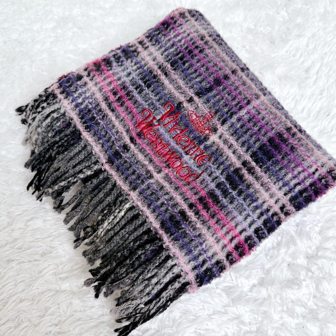 希少✨ Vivienne Westwood チェック オーブ マフラー ワッフル